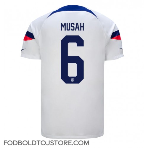 Forenede Stater Yunus Musah #6 Hjemmebanetrøje VM 2022 Kortærmet